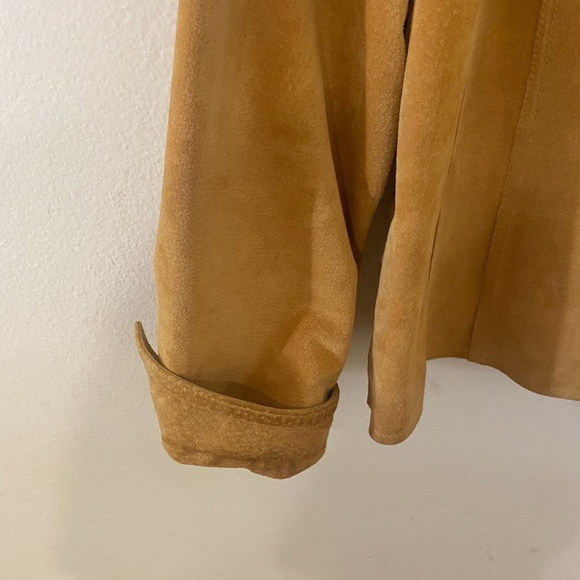 Tan 100% Leather Shell Jacket sz L - Picture 4 of 4